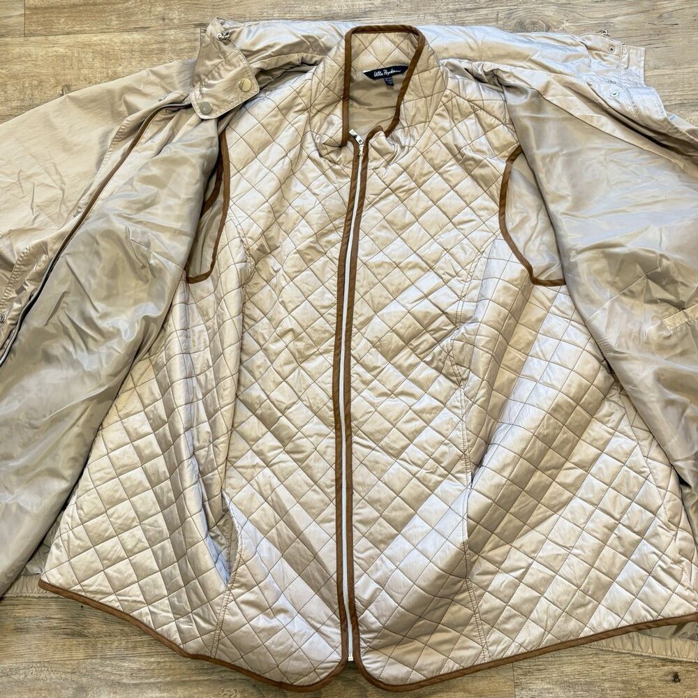 Ulla Popken 2 In 1 Lightweight Jacket  Removable Quilted Vest plus size 32-34